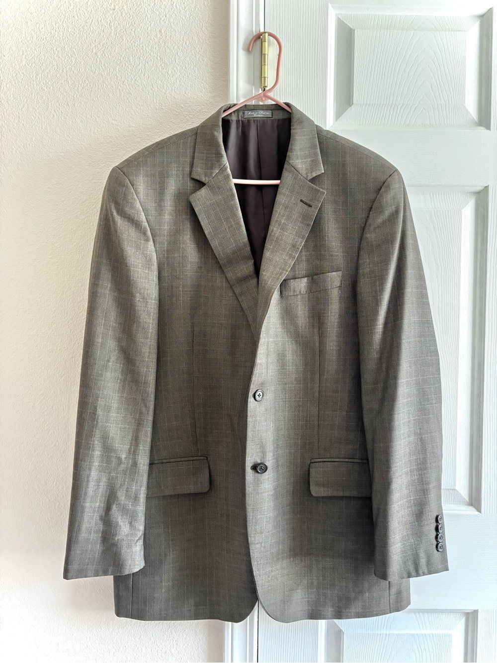 Ing Loro Piana Super 110s Wool Grey Plaid Sports Coat Blazer Mens Large